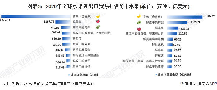 澳门沙金(中国)在线平台【创新视角】2021年全球水果进出口贸易分析 香蕉鳄梨苹(图3)