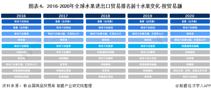 澳门沙金(中国)在线平台【创新视角】2021年全球水果进出口贸易分析 香蕉鳄梨苹(图4)