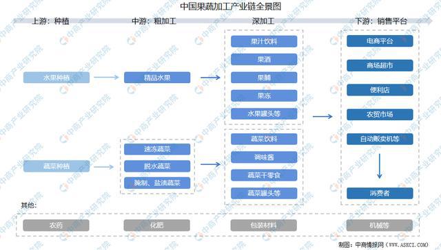 澳门沙金2021年中国果蔬加工产业链上中